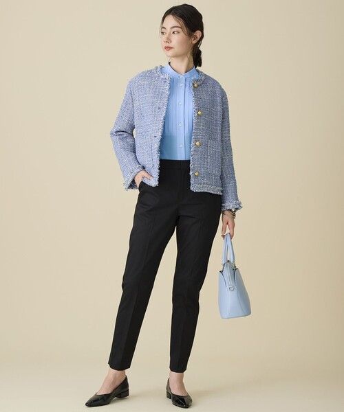 【24AW】 希少サイズ！ 極美品✨自由区 ツイードジャケット ノーカラー 自由区（ジユウク） ジャケット ノーカラージャケット ファンシー