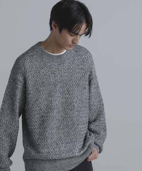 「NANO universe」 長袖ニット S ブラウン メンズ_画像2