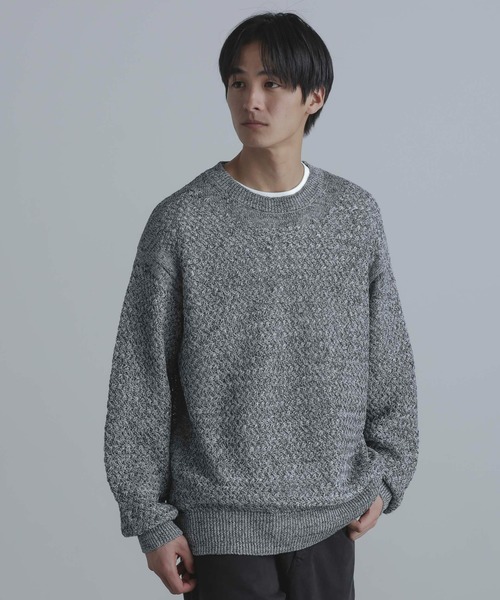 「NANO universe」 長袖ニット S ブラウン メンズ_画像4