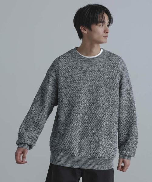 「NANO universe」 長袖ニット S ブラウン メンズ_画像6