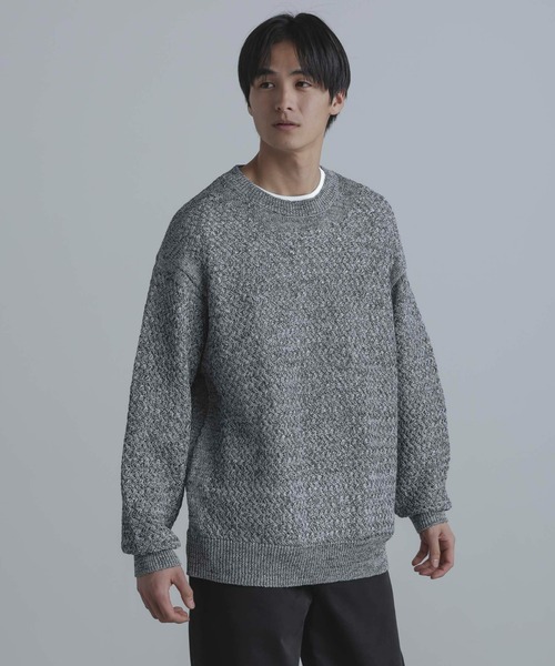 「NANO universe」 長袖ニット S ブラウン メンズ_画像7