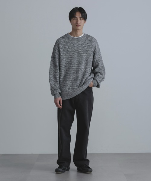 「NANO universe」 長袖ニット S ブラウン メンズ_画像8