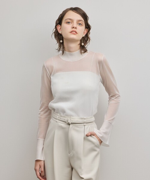 GRACE CONTINENTAL（グレースコンチネンタル） シアーハイネックニット