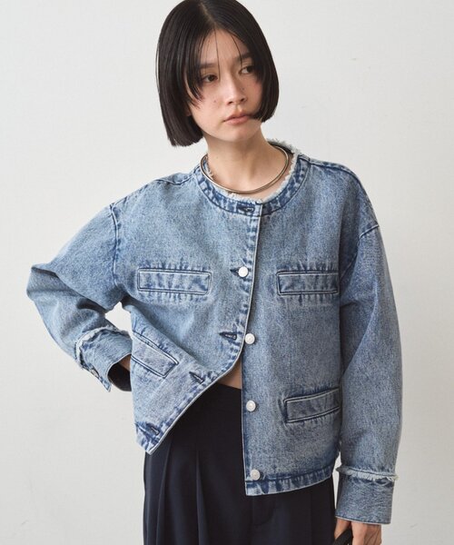 新品未使用★Loungedress コンパクトデニムジャケット Loungedress（ラウンジドレス） デニムジャケット gジャン デニム