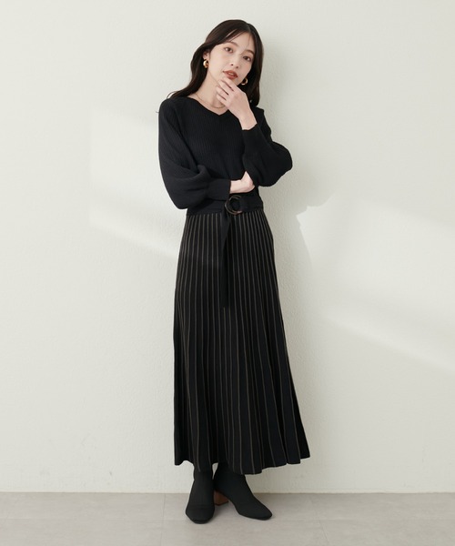 「natural couture」 ニットワンピース FREE ネイビー レディース_画像6