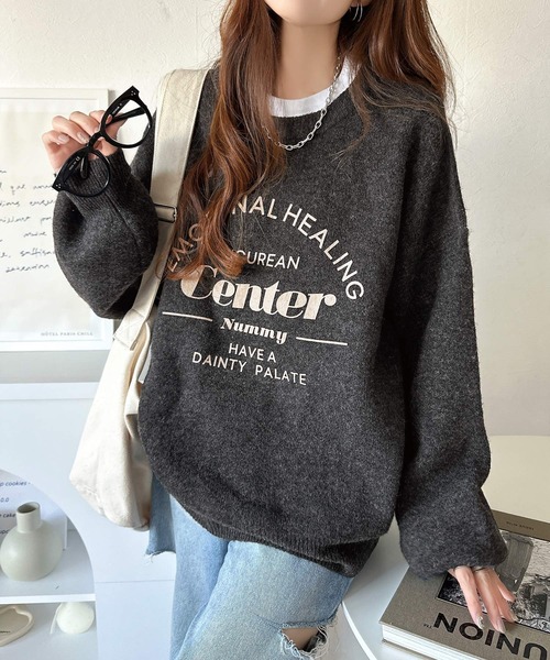 「classicalelf」 長袖ニット MEDIUM チャコール レディース_画像7