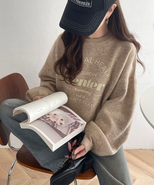 「classicalelf」 長袖ニット MEDIUM チャコール レディース_画像9