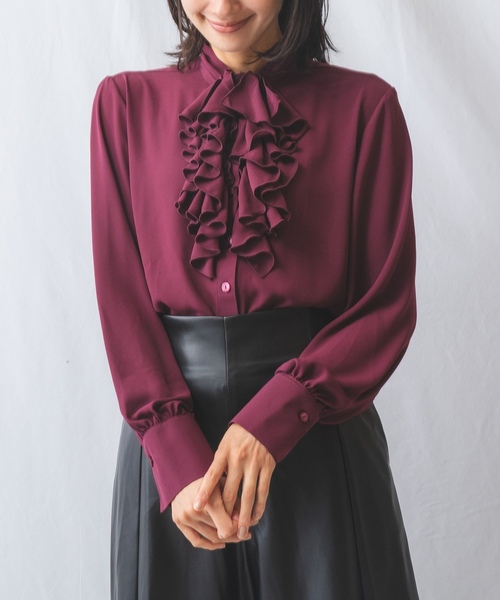「NARACAMICIE」 長袖ブラウス 1 レッド レディース_画像4