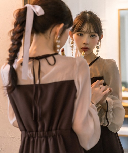 「OLIVE des OLIVE」 半袖ワンピース FREE ブラック レディース_画像9