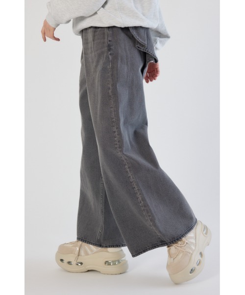ロデオクラウンズ　RODEO CROWNS リボン付きグレーデニムパンツ RODEO CROWNS WIDE BOWL（ロデオクラウンズワイドボウル） ジーンズ