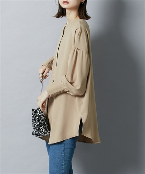 「nissen」 「la-beu」長袖ブラウス M ベージュ レディース_画像2