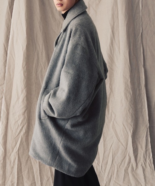 「epnok」 チェスターコート MEDIUM ライトグレー メンズ_画像3