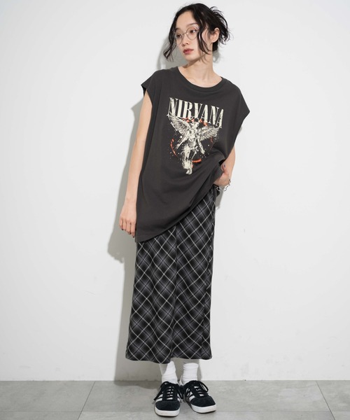 「NIRVANA」 ノースリーブトップス MEDIUM グレー メンズ_画像8