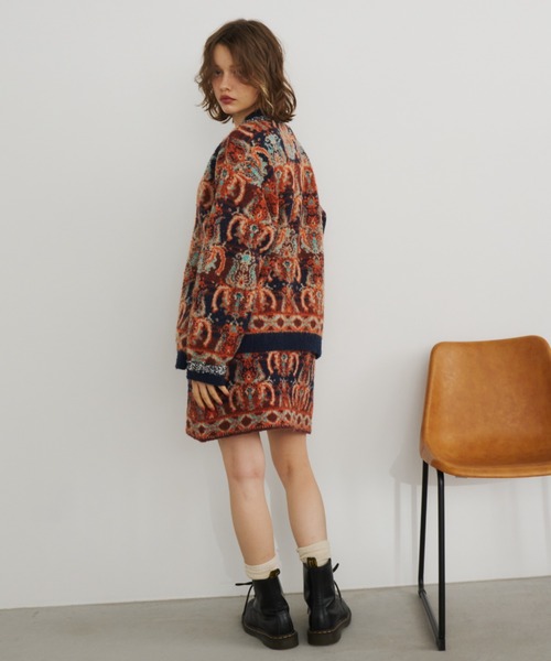 「Unitage」 ニットカーディガン FREE ネイビー レディース_画像9