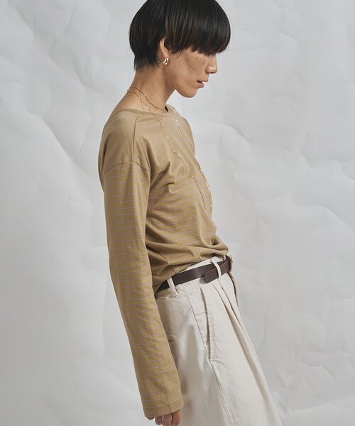 Whim Gazette ベージュ 長袖 Tシャツ FREE Whim Gazette（ウィム ガゼット） tシャツ 「GEMINI」バックシャン