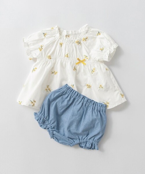 branshes（ブランシェス） ベビー 「おそろい」花刺しゅうトップス