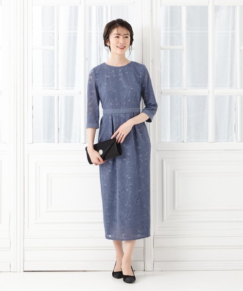 「AIMER」 7分袖ワンピース MEDIUM ブルー レディース_画像8