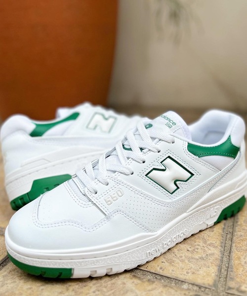 「New Balance」 ローカットスニーカー 25.0cm ホワイト×グリーン メンズ_画像8