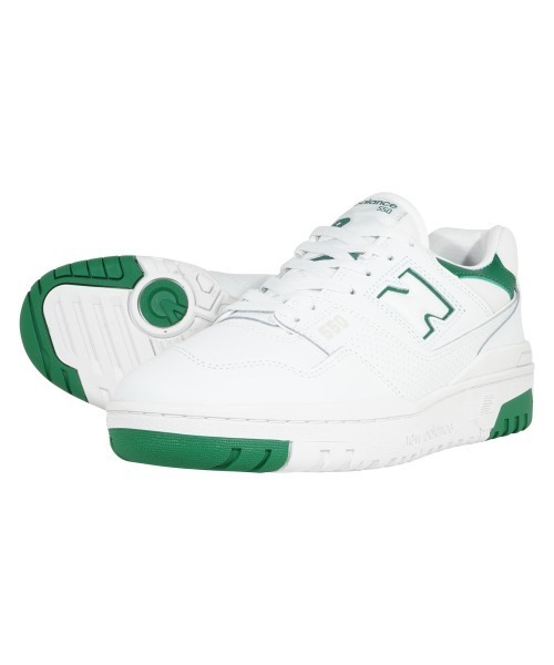 「New Balance」 ローカットスニーカー 25.0cm ホワイト×グリーン メンズ_画像9