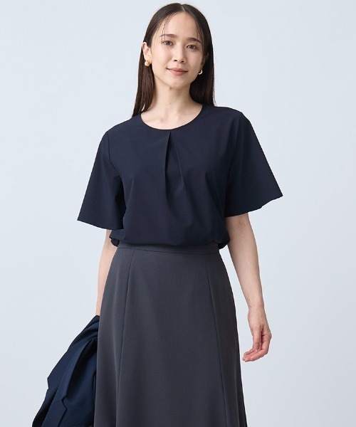 AOYAMA ブラウス シャツ 半袖 「みんなのブラウス」ゼロプレッシャー