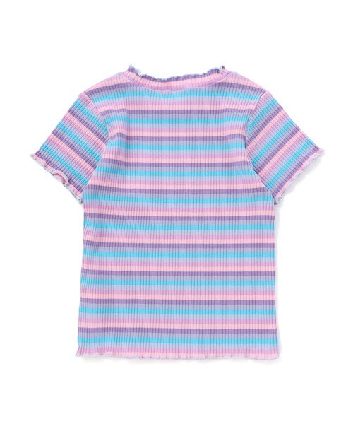 SLAP SLIP（スラップスリップ） tシャツ ボーダー＆花柄テレコ半袖T