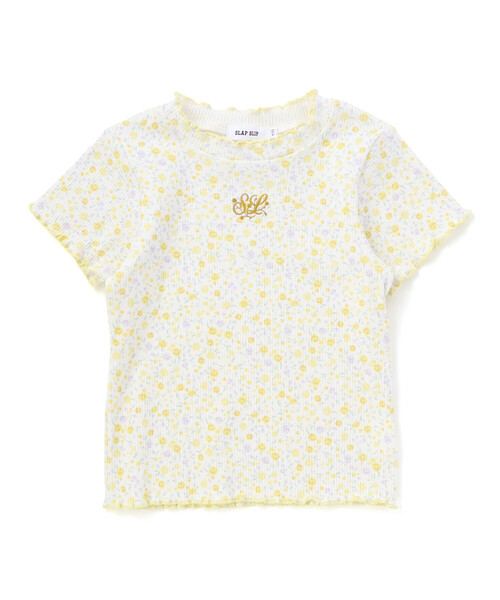 SLAP SLIP（スラップスリップ） tシャツ ボーダー＆花柄テレコ半袖T