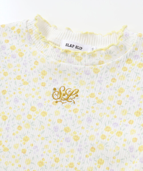 SLAP SLIP（スラップスリップ） tシャツ ボーダー＆花柄テレコ半袖T