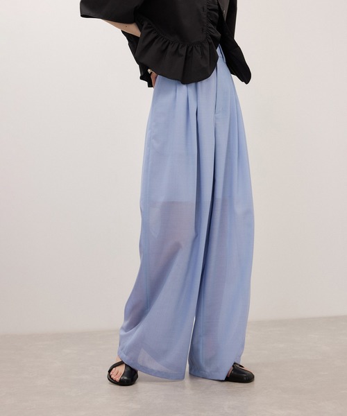 ワイドパンツ スラックス パンツ 「定番」TWシアートロタックパンツ/接触冷感/防シワ レディースの画像