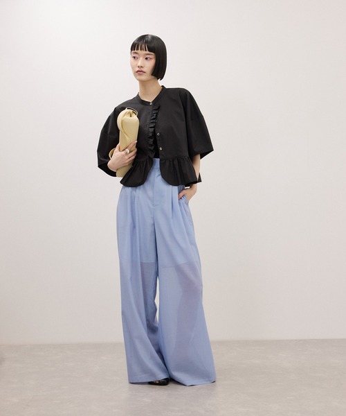 ワイドパンツ スラックス パンツ 「定番」TWシアートロタックパンツ/接触冷感/防シワ レディースの画像