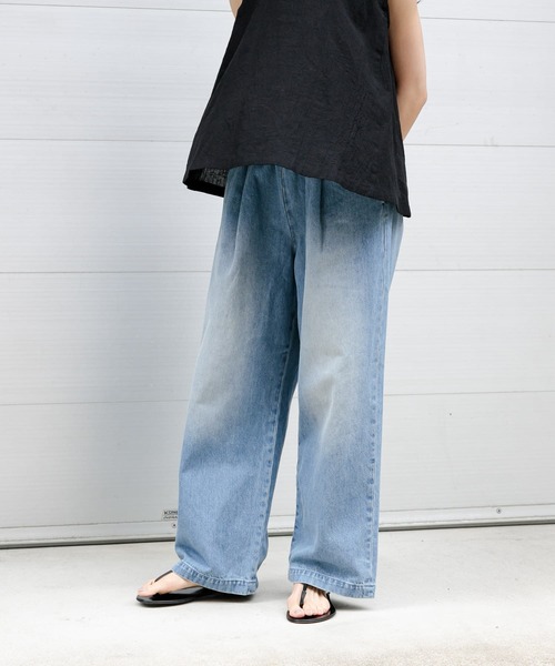 「かぐれ」 デニムパンツ FREE ブルー レディース_画像5