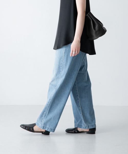 「かぐれ」 デニムパンツ FREE ブルー レディース_画像9