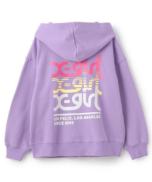 「X-girl Stages」 「KIDS」ジップアップパーカー 140cm ラベンダー キッズ_画像5