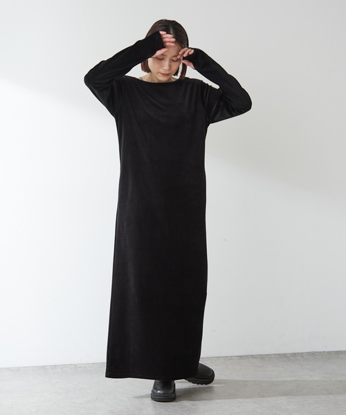 「Omekashi」 「earthy_」長袖ワンピース S ベージュ レディース_画像2