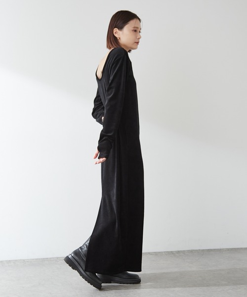 「Omekashi」 「earthy_」長袖ワンピース S ベージュ レディース_画像3