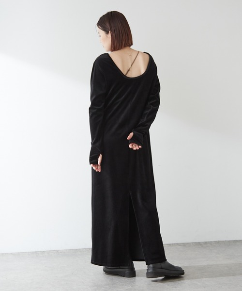 「Omekashi」 「earthy_」長袖ワンピース S ベージュ レディース_画像4