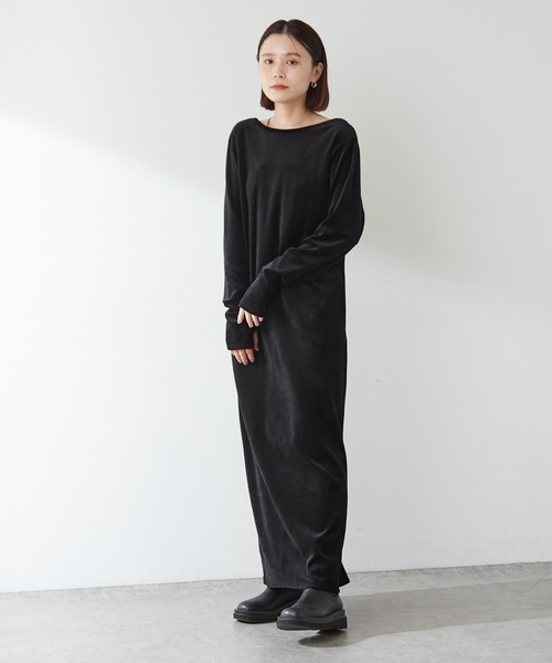 「Omekashi」 「earthy_」長袖ワンピース S ベージュ レディース_画像5