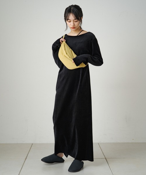 「Omekashi」 「earthy_」長袖ワンピース S ベージュ レディース_画像7