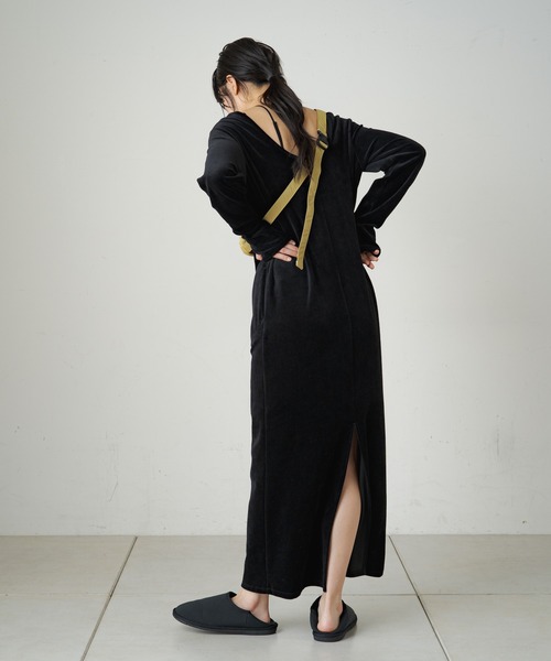 「Omekashi」 「earthy_」長袖ワンピース S ベージュ レディース_画像8
