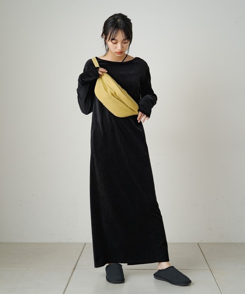 「Omekashi」 「earthy_」長袖ワンピース S ベージュ レディース_画像9