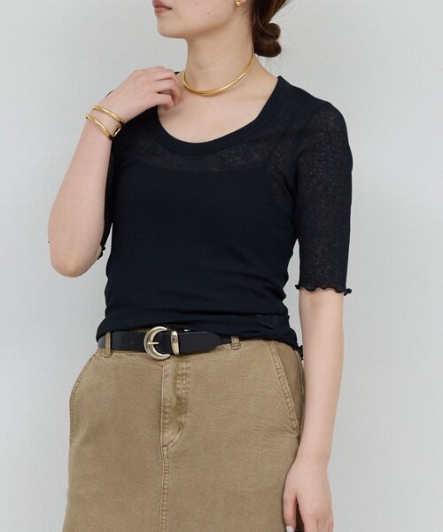 tシャツ 「La nature linge」シアーワッフルTee レディースの画像