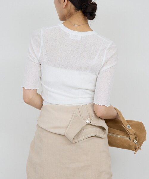 tシャツ 「La nature linge」シアーワッフルTee レディースの画像