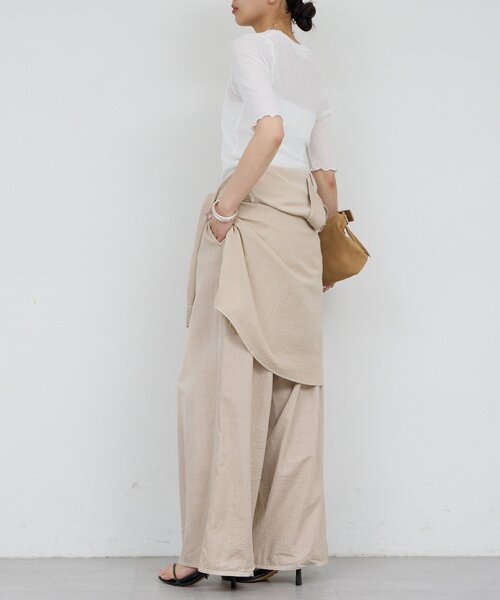 tシャツ 「La nature linge」シアーワッフルTee レディースの画像