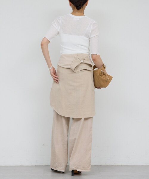 tシャツ 「La nature linge」シアーワッフルTee レディースの画像
