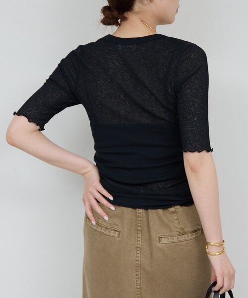 tシャツ 「La nature linge」シアーワッフルTee レディースの画像
