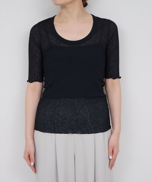 tシャツ 「La nature linge」シアーワッフルTee レディースの画像