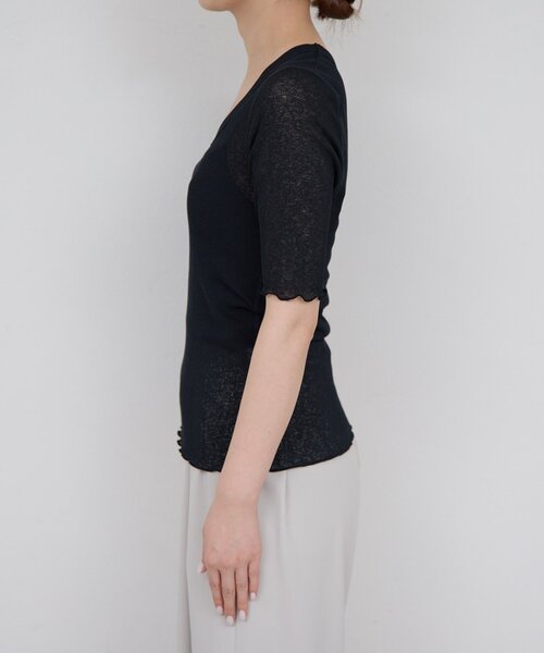 tシャツ 「La nature linge」シアーワッフルTee レディースの画像