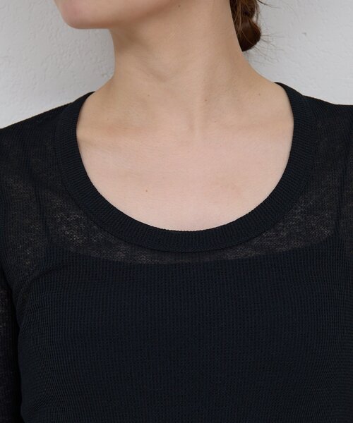 tシャツ 「La nature linge」シアーワッフルTee レディースの画像