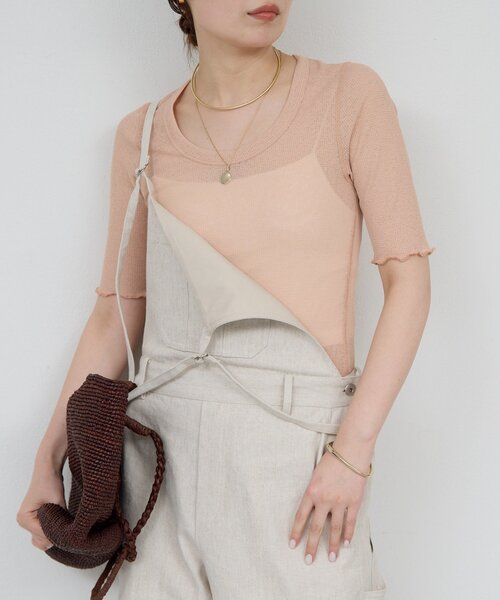 tシャツ 「La nature linge」シアーワッフルTee レディースの画像