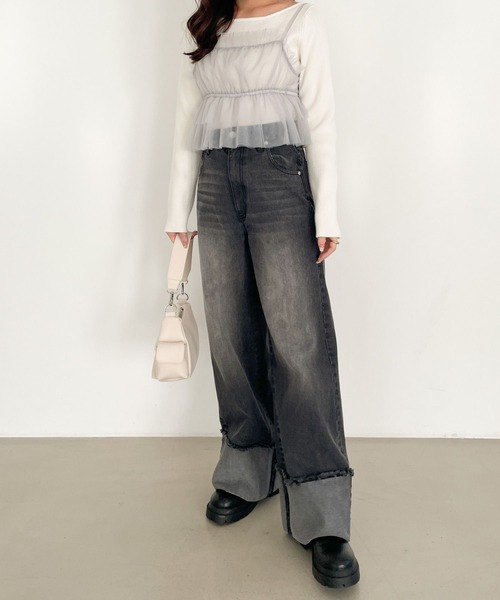 「Heather」 デニムパンツ S グレー レディース_画像2