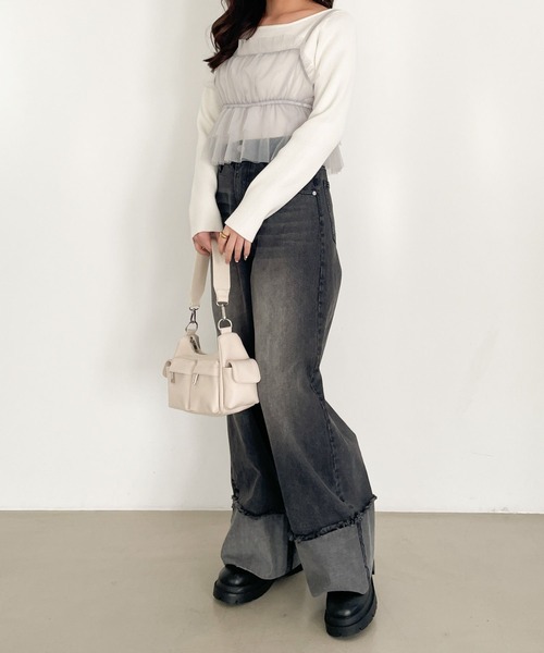「Heather」 デニムパンツ S グレー レディース_画像3